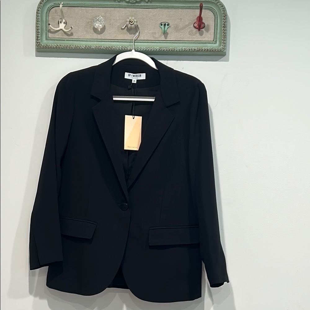 Of Mercer New York Black Blazer single button size 6 women’s new with tags